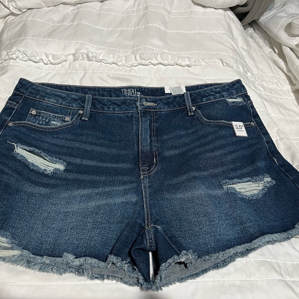 Time and Tru denim shorts Size 18 high rise. NWT. 3.5 inseam.